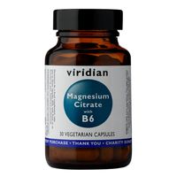 Viridian Magnesium Citrate with B6, 30 Capsules